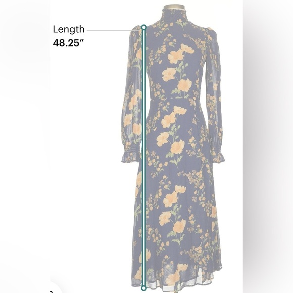 NWT Reformation Stevi Floral Mock Turtleneck Midi-Dress size 2 - Picture 6 of 12